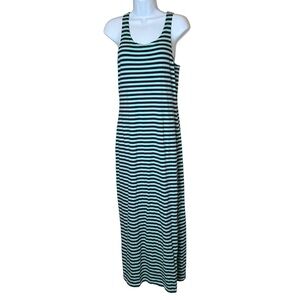 STS‎ Sail To Sable Tuckernuck Striped Maxi Dress Green Navy XS Nautical Resort